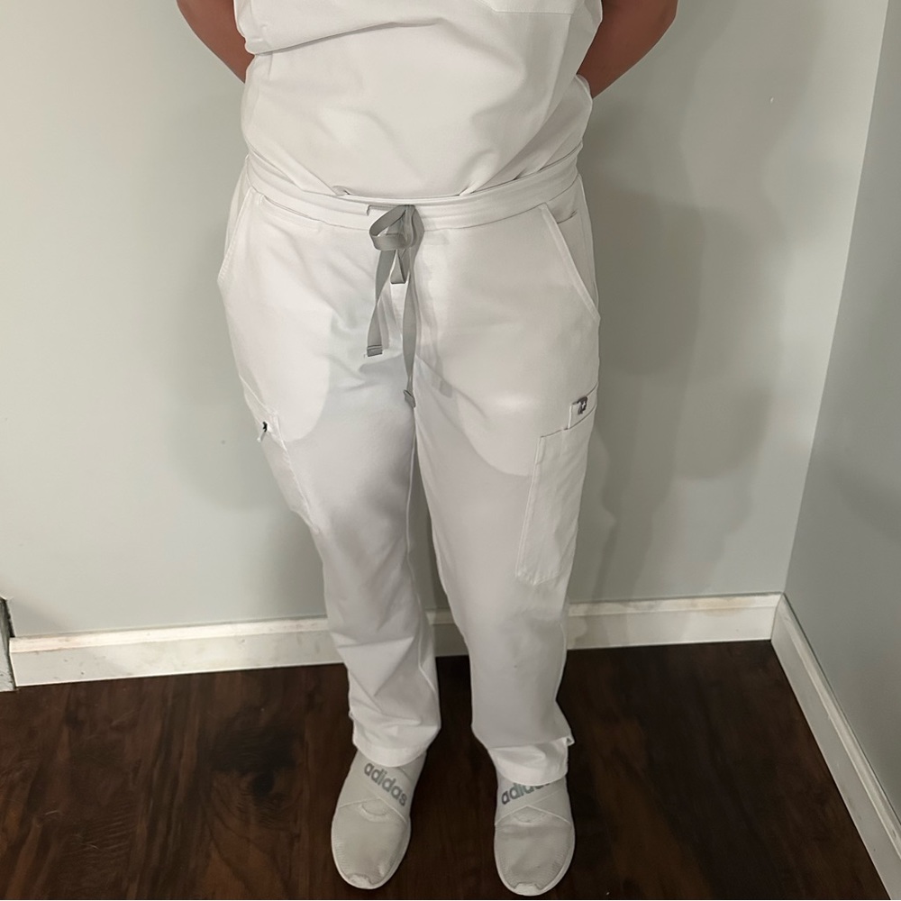 Straight leg white figs pants. Worn once